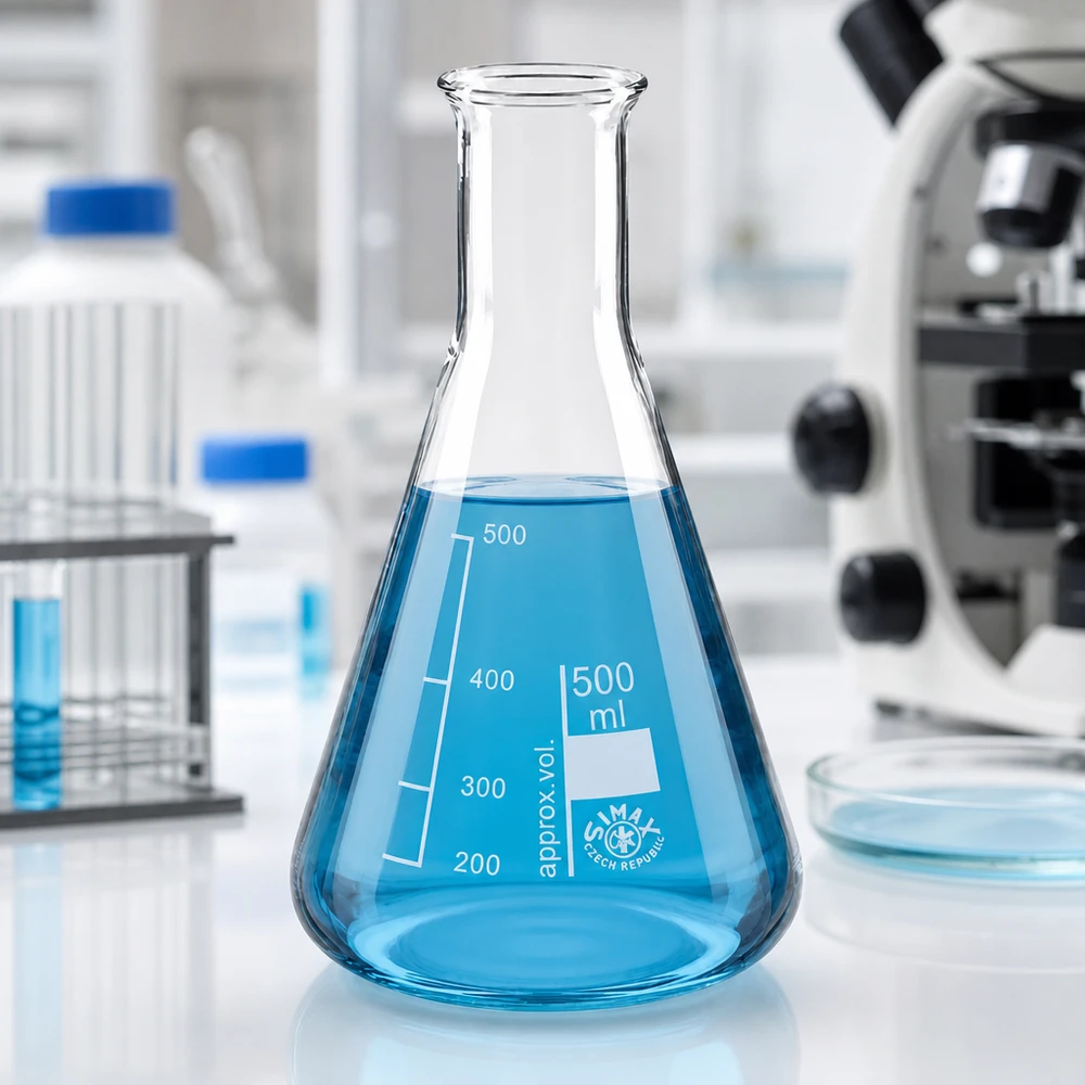 Beuta da 500 ml a collo stretto Beuta a collo stretto da 500 ml con scala millilitrica per analisi e sintesi scientifiche