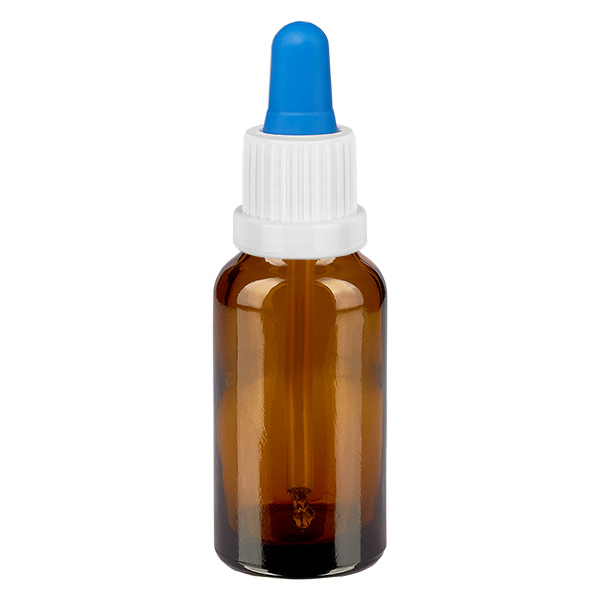 Flacone per pipette da 20 ml bianco/blu OV BrownLine UT18/20