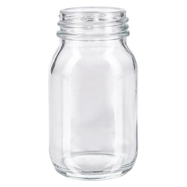 Bottiglia a collo largo da 100 ml in vetro trasparente