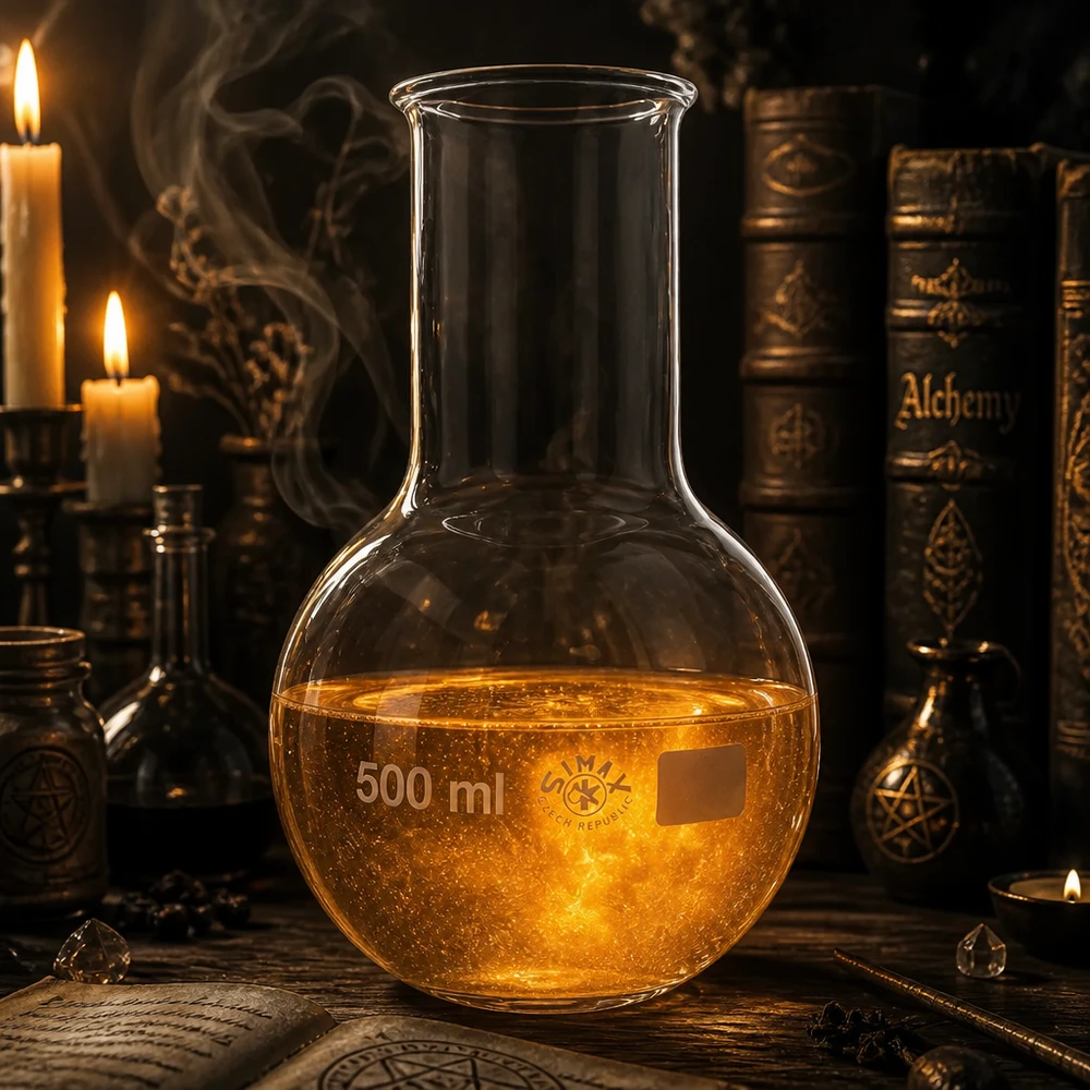 Pallone da laboratorio da 500 ml in robusto vetro speciale con equilibrio ottimale tra stabilità e forma