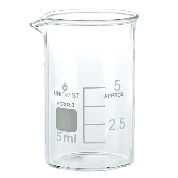 Bicchiere 5ml in borosilicato, forma bassa UNiTWIST