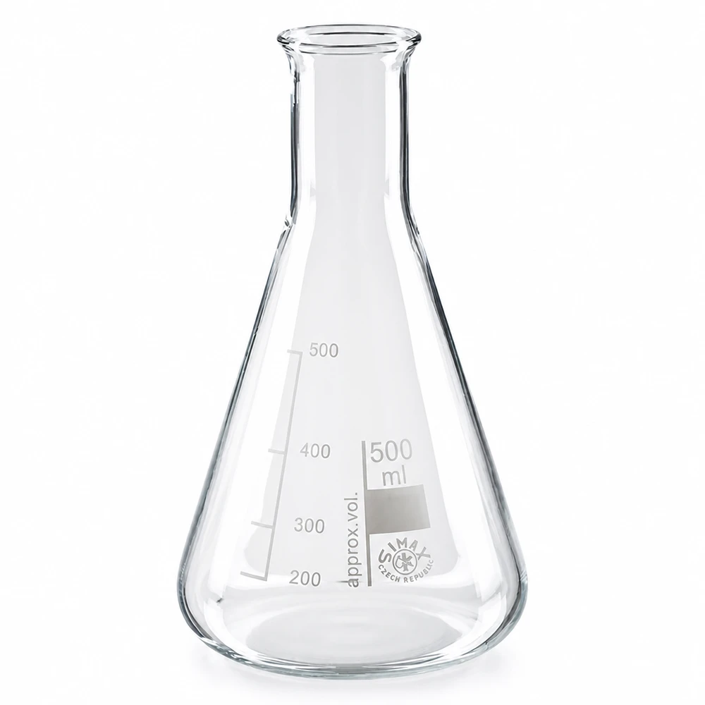 Pallone da laboratorio 500ml conico con beccuccio stretto per una manipolazione sicura
