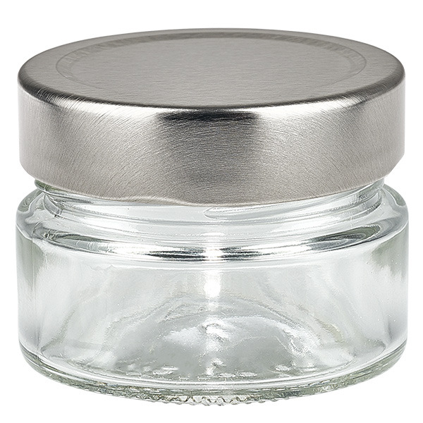 Barattolo rotondo da 80 ml + coperchio BasicSeal argento profondo UNiTWIST.