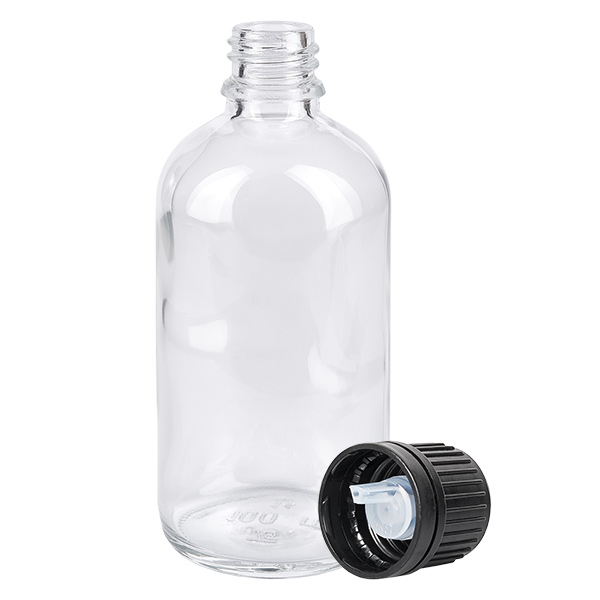 Flacone contagocce da 100 ml. 1mm nero OV ClearL. UT18/100