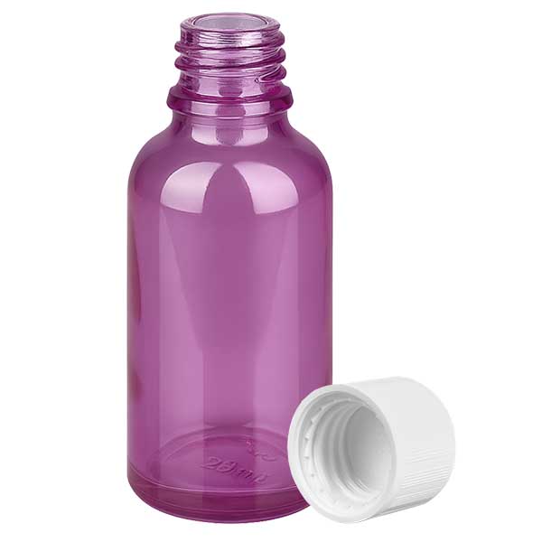 Bottiglia da 30 ml con tappo a vite bianco da 11 mm a prova di bambino PurpleLine UT18/30