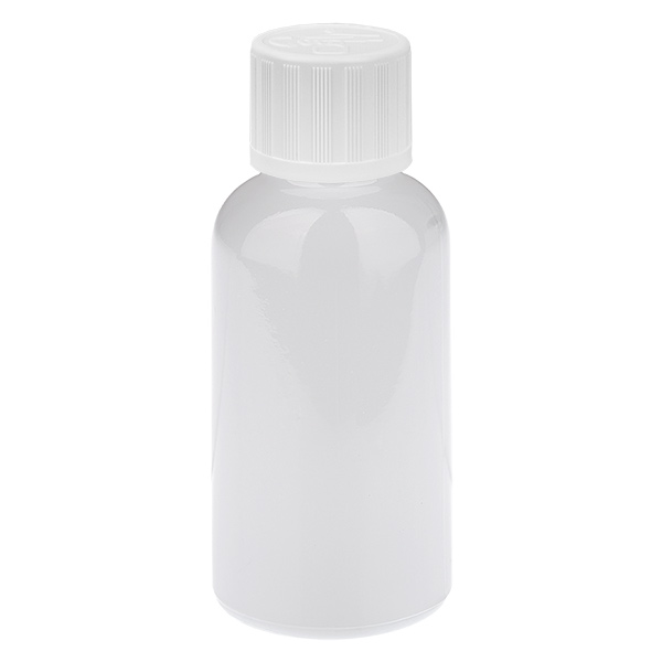 Flacone contagocce da 30 ml, tappo standard bianco da 1,2 mm con chiusura di sicurezza per bambini WhiteLine UT18/30