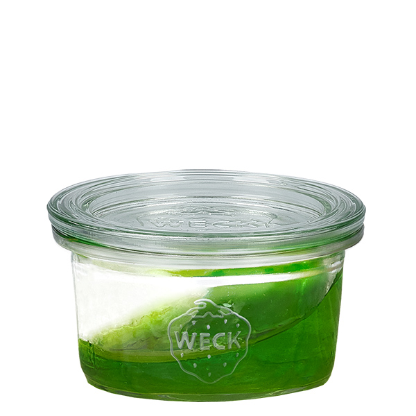 Set di 12 tumbler Weck da 50 ml con 12 coperchi in vetro Set di 12 tumbler Weck da 50 ml con 12 coperchi in vetro