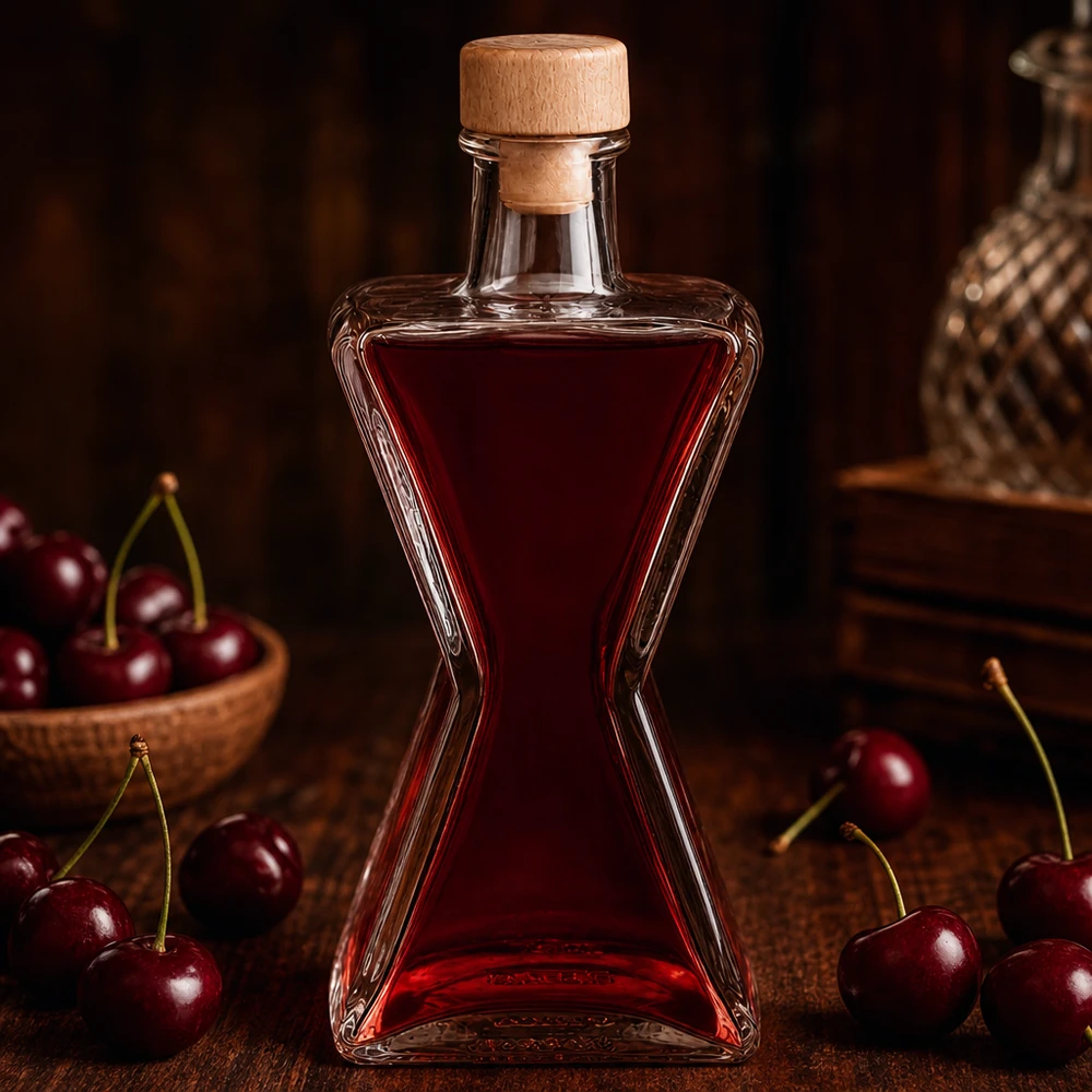 Bottiglia in vetro da 200 ml Star con tappo in sughero con impugnatura in legno UNiTWIST® Bottiglia in vetro da 200 ml Star con tappo in sughero con impugnatura in legno UNiTWIST®