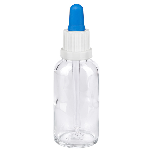 Bottiglia per pipette da 30 ml bianco/blu OV ClearL. UT18/30