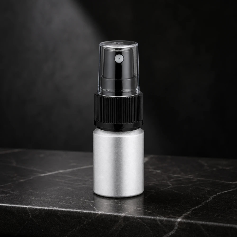 Flacone in alluminio decapato da 10ml con nebulizzatore Flacone spray di alta qualità da 10 ml in alluminio con nebulizzazione fine per un'applicazione ottimale