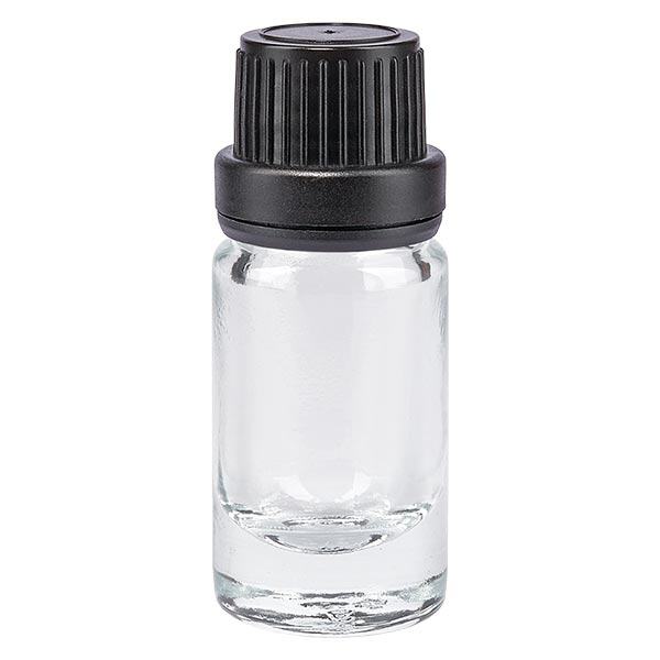 Flacone contagocce trasparente da 5ml OV nero/2mm ApoGlas