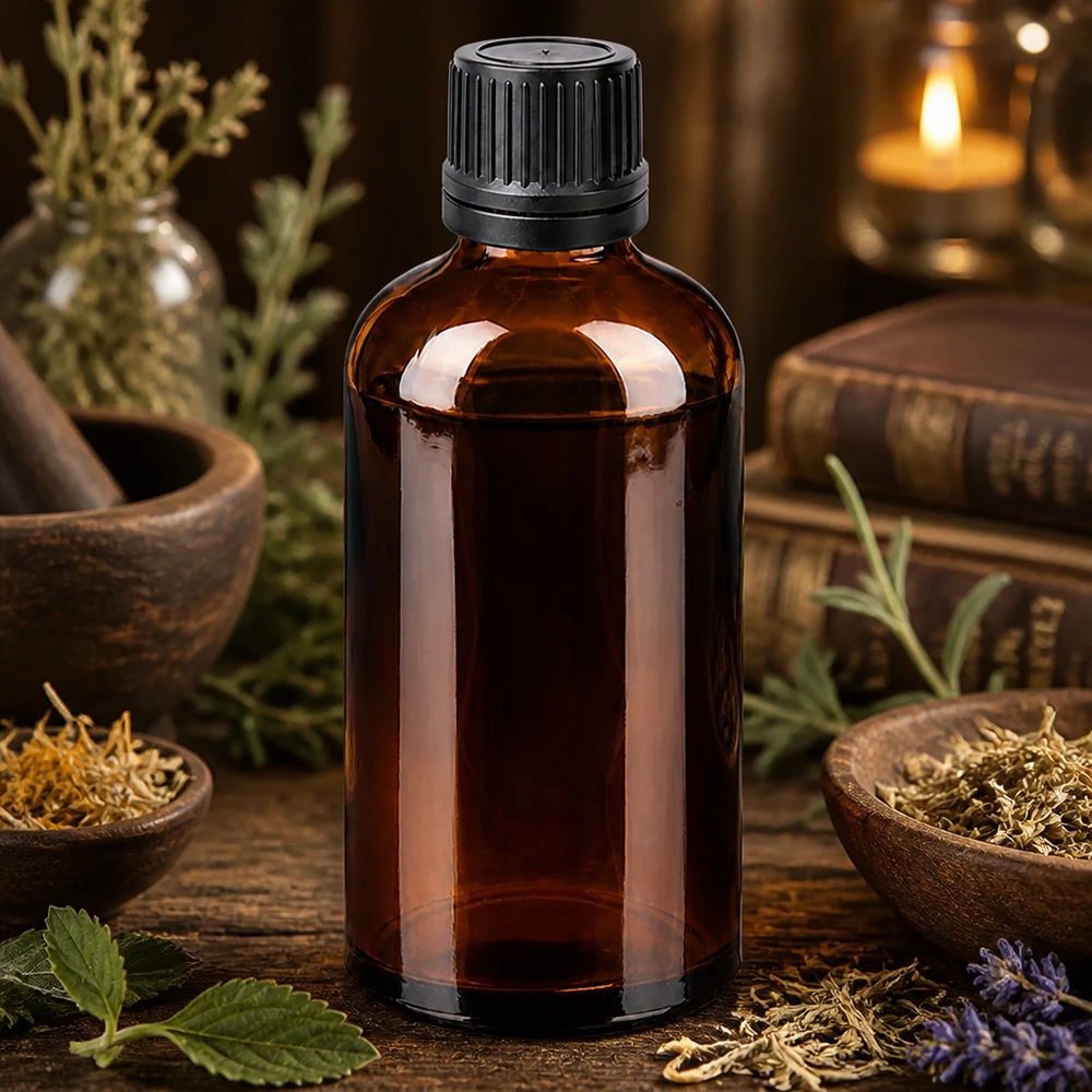 Contagocce da 100 ml fl. 1mm nero OV BrownLine UT18/100 Versatile flacone in vetro da 100 ml con inserto contagocce per cosmetici, naturopatia e progetti fai da te