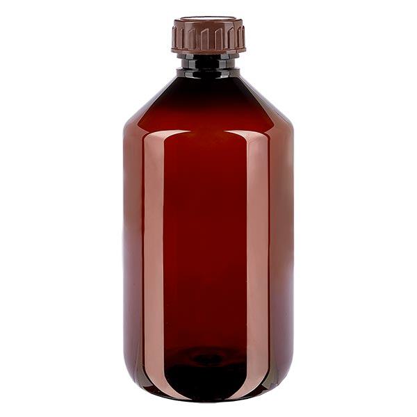 Bottiglia PET 500ml con tappo standard marrone Bottiglia PET 500ml con tappo standard marrone