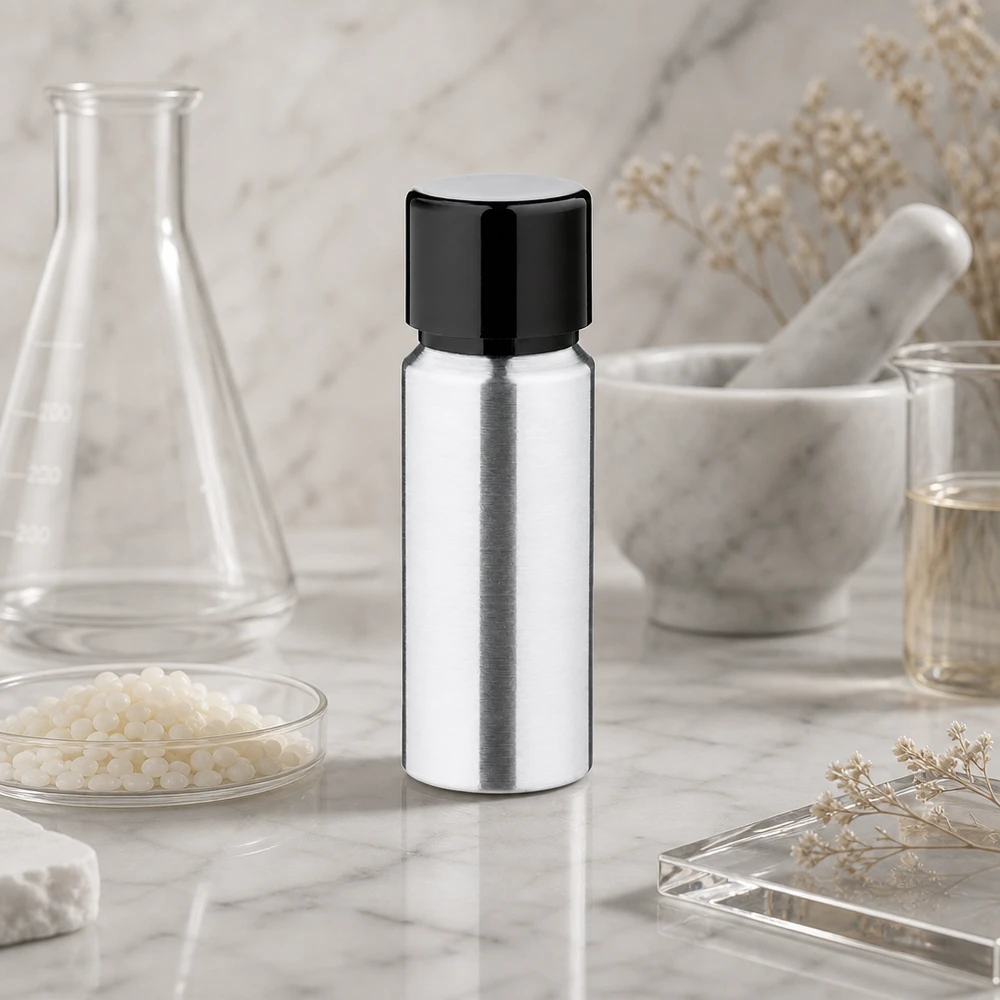 Bottiglia compatta in alluminio da 20 ml con tappo a vite in robusto alluminio per l'uso quotidiano