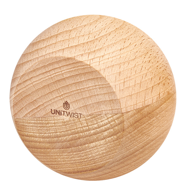 Palla di legno UNiTWIST (faggio) per WECK RR80 Palla singola UNiTWIST in legno di faggio con logo e venature naturali per vasi WECK RR80