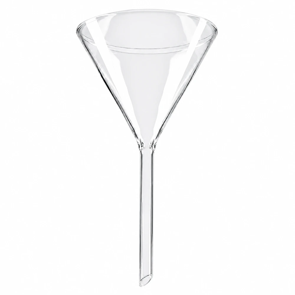 Imbuto Ø 85mm in borosilicato angolo 60 corto Imbuto in vetro borosilicato di 85 mm di diametro con angolo di 60 gradi per uso di laboratorio