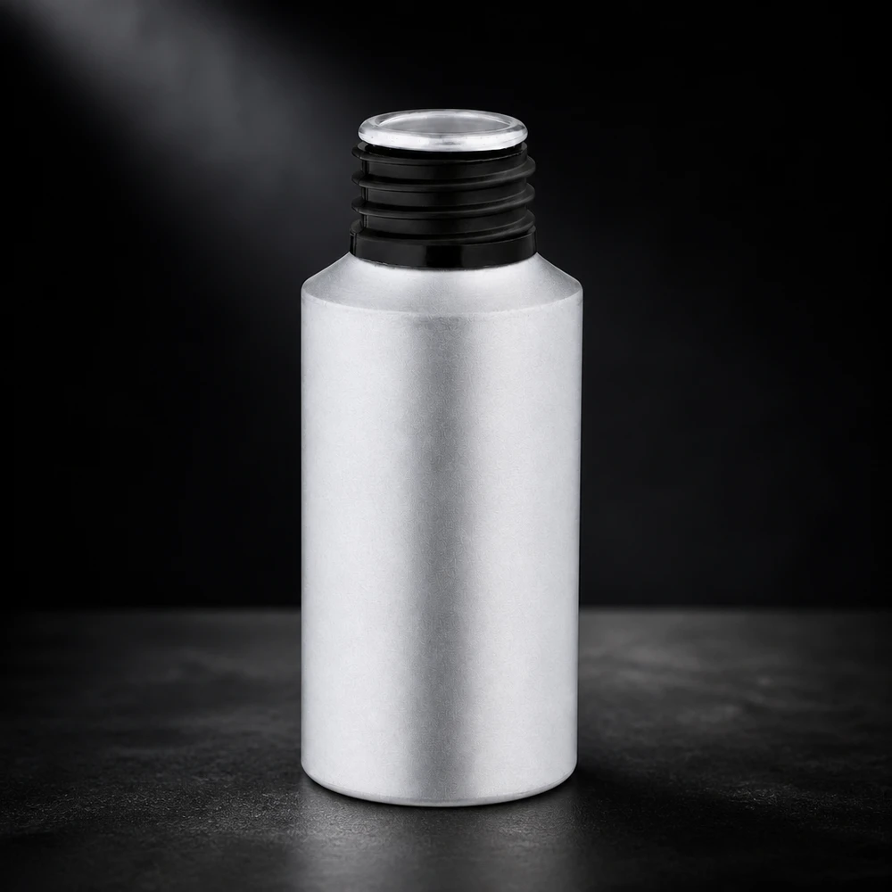 Pratico flacone in alluminio decapato da 30 ml, perfetto per i viaggi e le applicazioni mobili in movimento