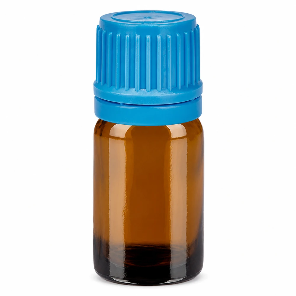 Bottiglia da 5ml 11mm SV blu OV BrownLine UT18/5 Flacone da 5 ml in vetro marrone con tappo blu per oli essenziali e aromaterapia