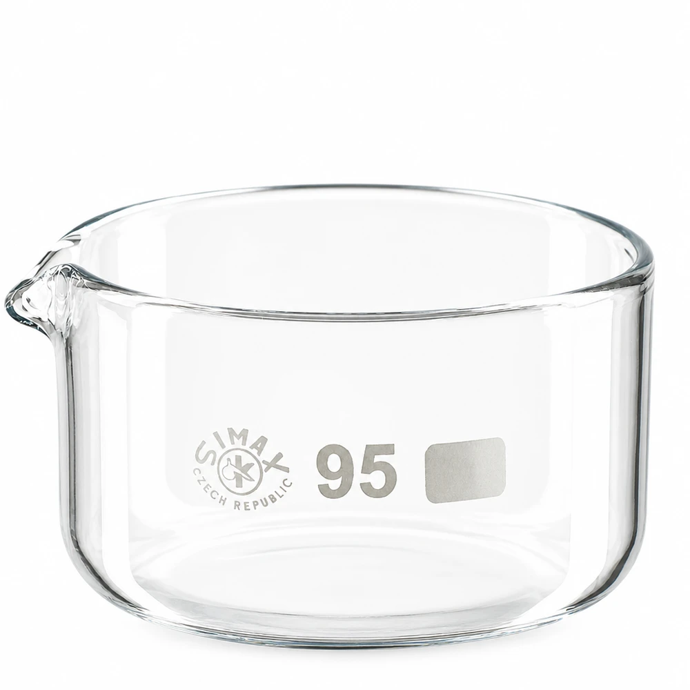 Vaschetta di cristallizzazione da 300 ml in vetro borosilicato con beccuccio, diametro 95 mm, di SIMAX