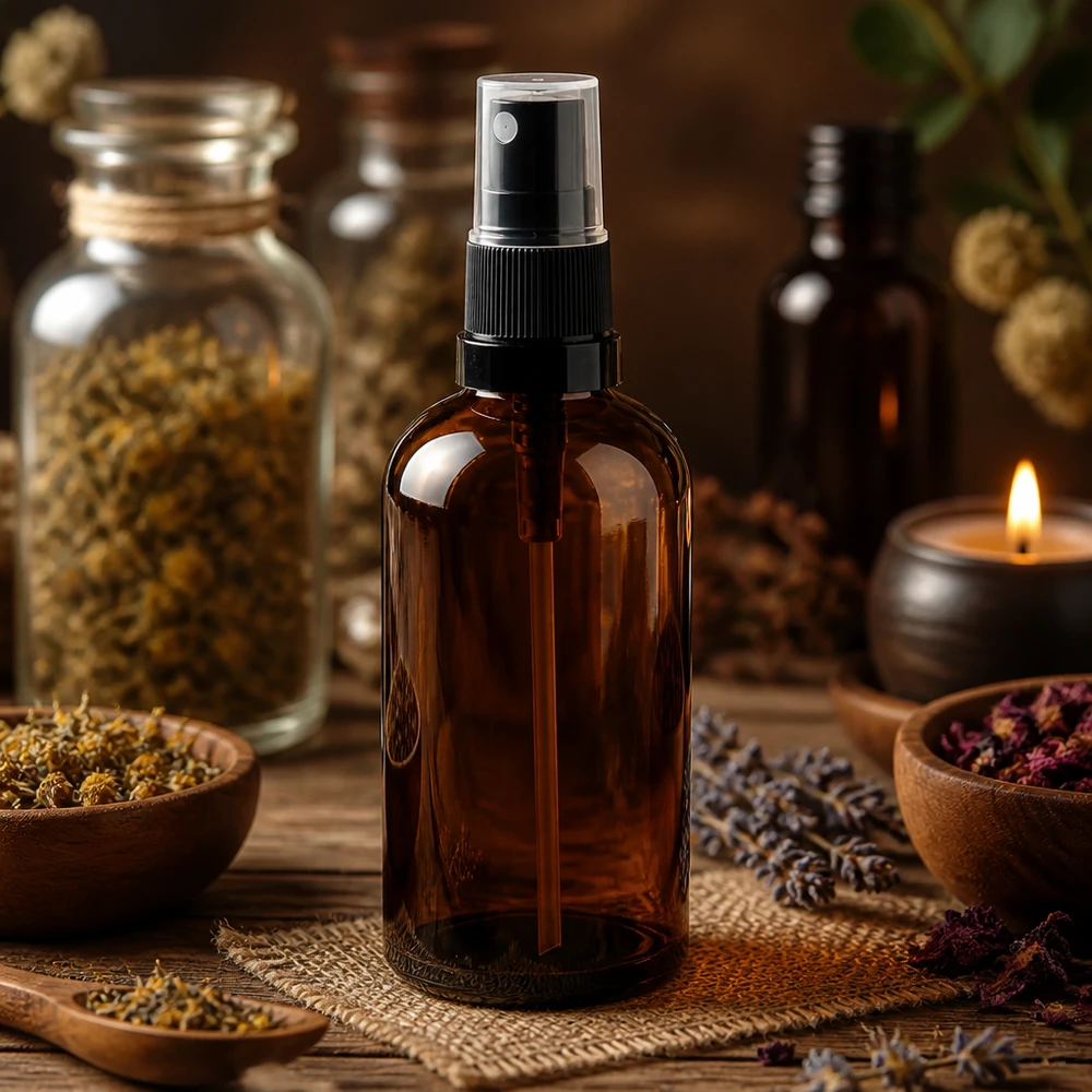 Flacone spray da 100 ml nero/tr. STD BrownLine UT18/100 Flacone professionale marrone da 100 ml con nebulizzatore per applicazioni terapeutiche