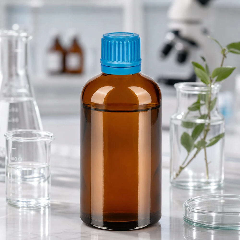 Bottiglia da 100ml 11mm SV blu OV BrownLine UT18/100 Bottiglia di stoccaggio da 100 ml testata in laboratorio con sistema di chiusura ermetica per sostanze liquide