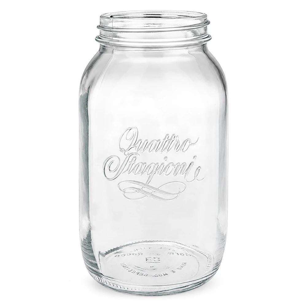 Bicchiere da 1500ml per uso domestico "Quattro Stagioni Barattolo per uso domestico Quattro Stagioni da 1500 ml con filettatura a vite, barattolo trasparente per la conservazione e la cucina