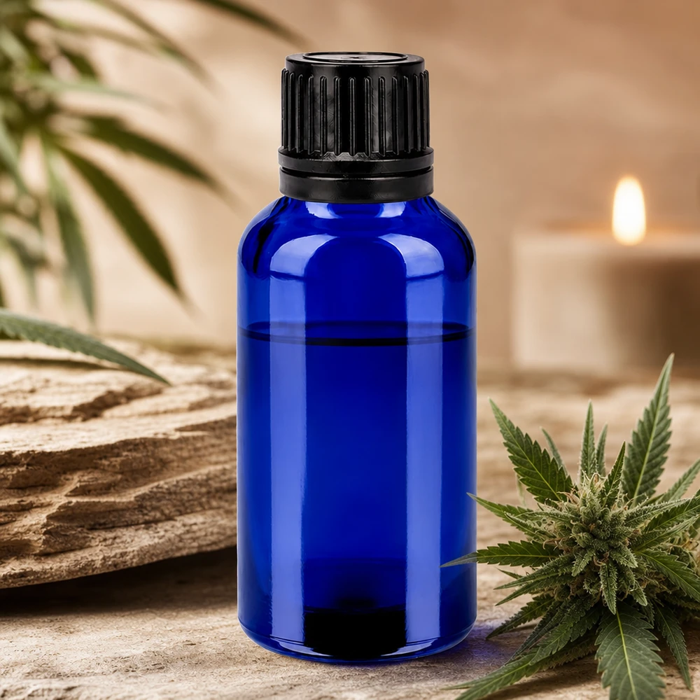 Bottiglia da 30ml 11mm SV nero OV BlueLine UT18/30 Flacone da farmacia da 30 ml in vetro cobalto con protezione UV e tappo a vite a prova di perdite