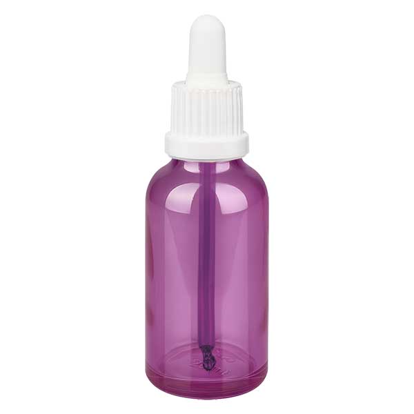 Bottiglia per pipette da 30 ml con tappo a vite bianco originalità PurpleLine UT18/30