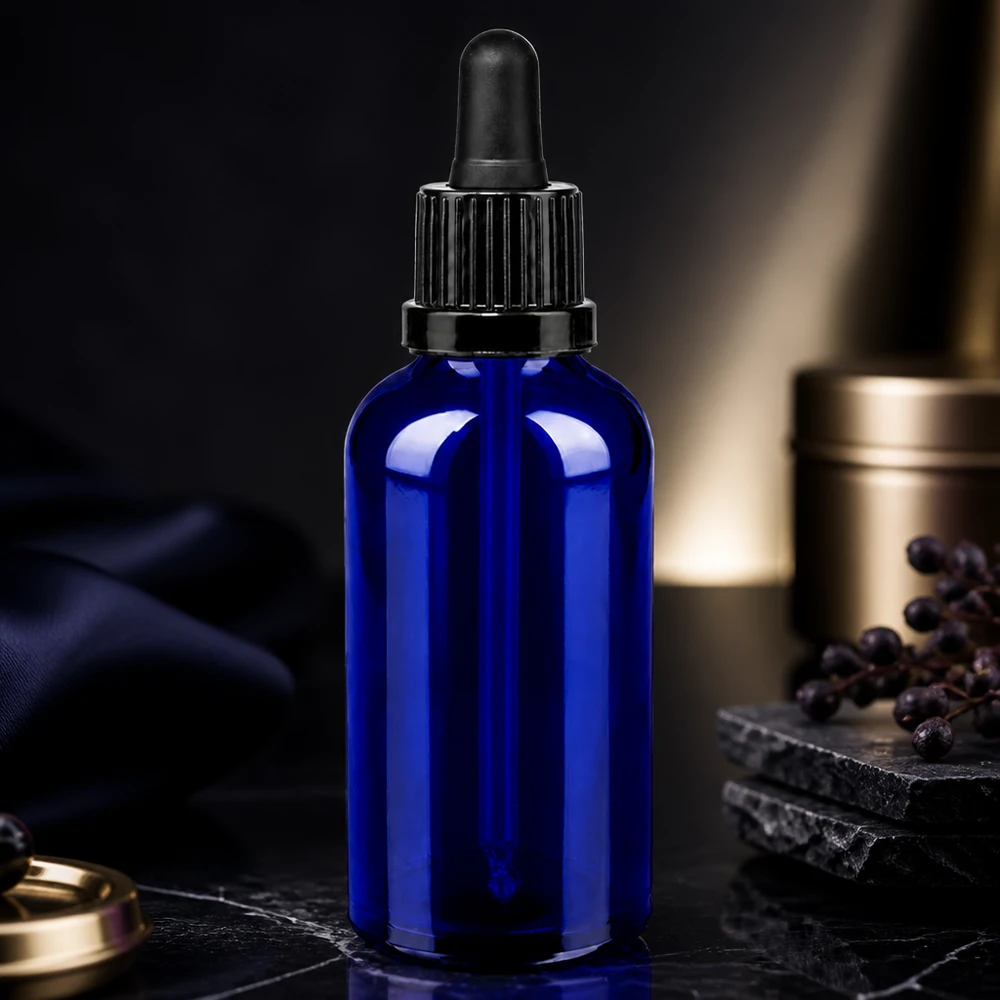 Flacone per pipette da 50ml nero OV BlueLine UT18/50 Bottiglia professionale per farmacia 50ml - robusto vetro borosilicato per laboratorio e medicina