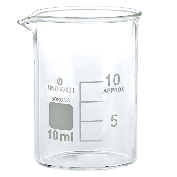 Bicchiere da 10 ml in borosilicato, a basso stampo UNiTWIST