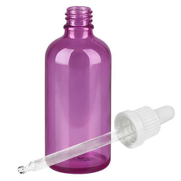 Bottiglia da 100 ml con tappo a vite bianco Originality PurpleLine UT18/100