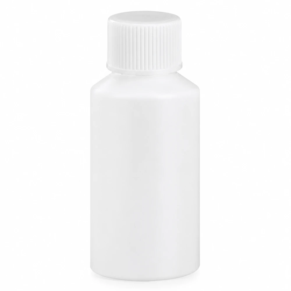Flacone farmaceutico bianco vuoto da 50 ml in HDPE con tappo a prova di bambino