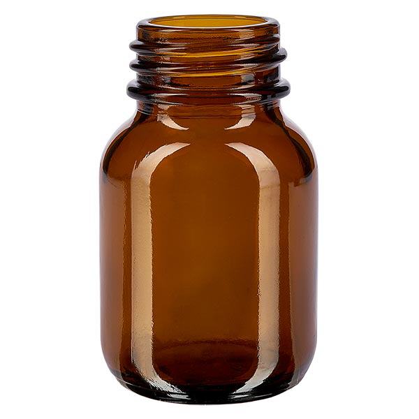 Bottiglia a collo largo da 50ml in vetro ambrato