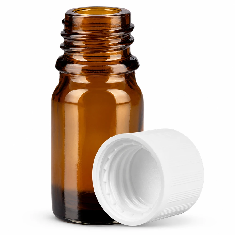 Bottiglia da 5ml 11mm SV w. STD KiSi BrownLine UT18/5 Piccola bottiglia da farmacia da 5 ml in vetro ambrato con filettatura da 11 mm per una protezione dai raggi UV e una conservazione sicura.