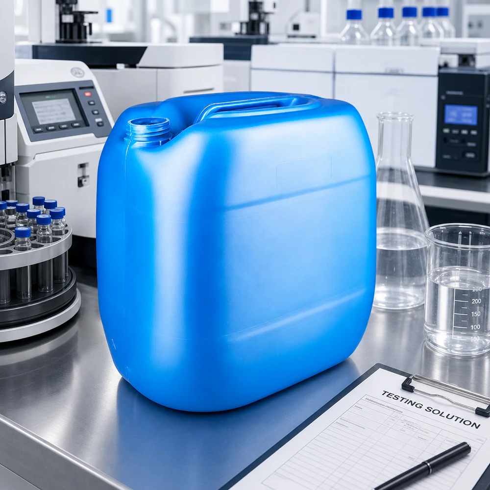 Tanica blu da 30 litri senza tappo, in plastica adatta al contatto con gli alimenti, per prodotti chimici