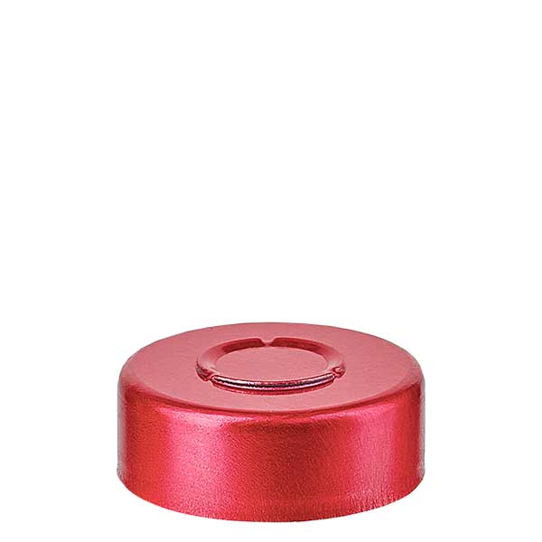 Tappo a crimpare 20,25 x 7,4 mm con strappo centrale, rosso