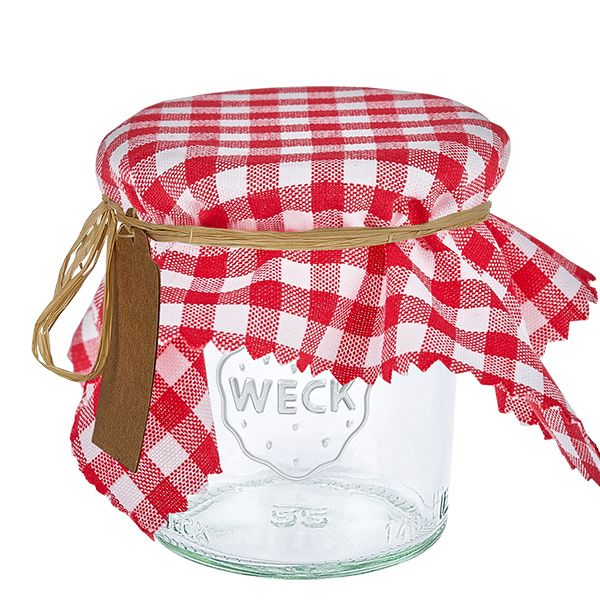 Centrino per gioielli in tessuto a quadretti rossi 15cm quadrato