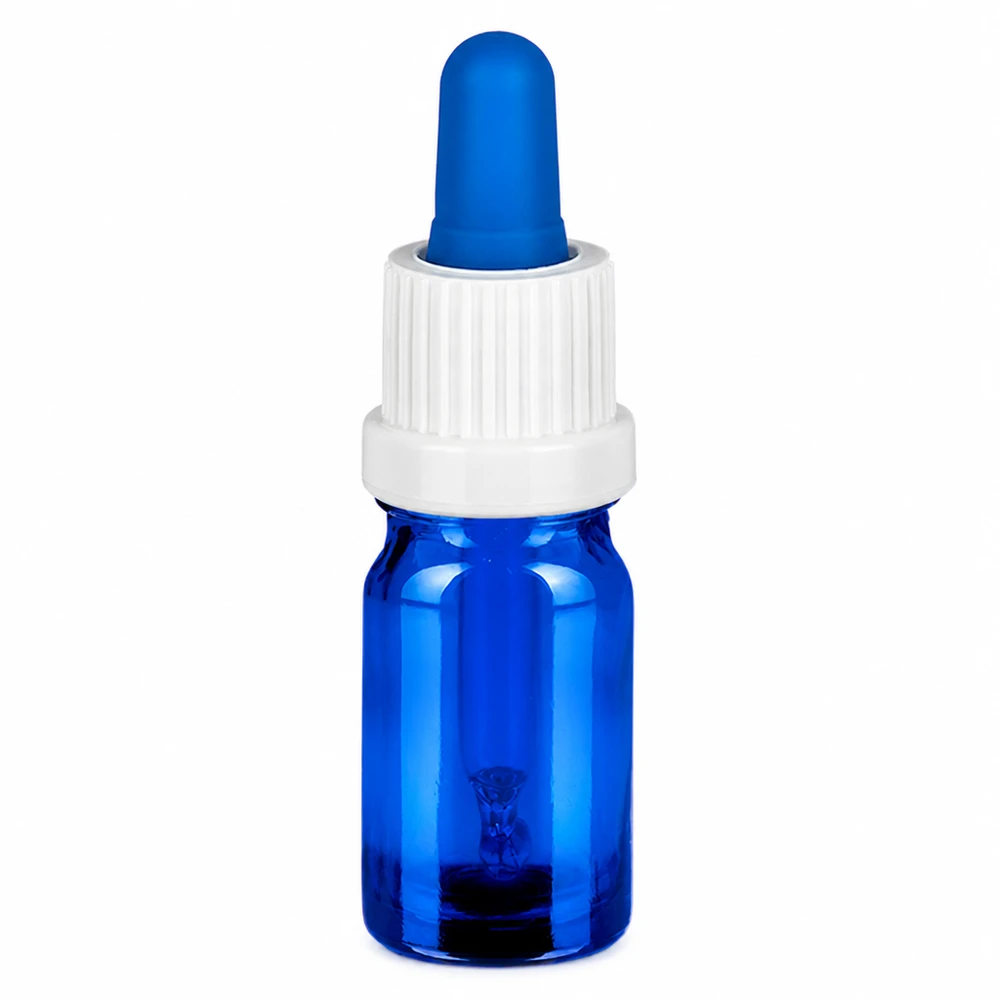 Bottiglia per pipette da 5ml bianco/blu OV BlueLine UT18/5 Flacone dosatore compatto da 5 ml blu con pipetta bianca, ideale per applicazioni mobili