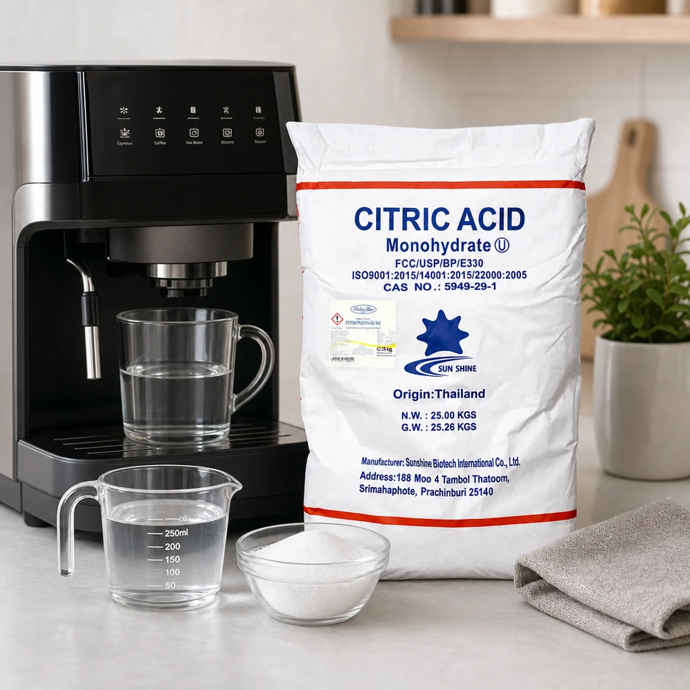 25kg Acido citrico, E330, grado alimentare Acido citrico E330 Sun Shine dalla Tailandia - 25 kg di monoidrato in confezione industriale bianca per professionisti