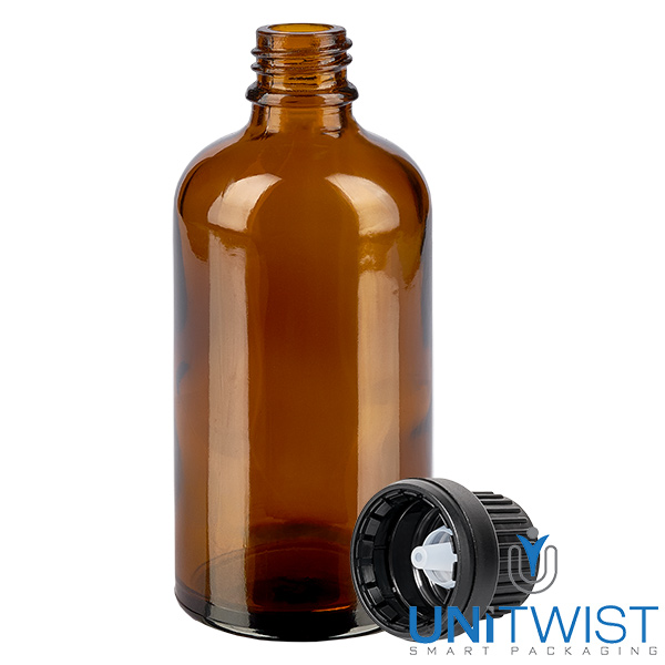 Contagocce da 100 ml fl. 2 mm nero OV BrownLine UT18/100