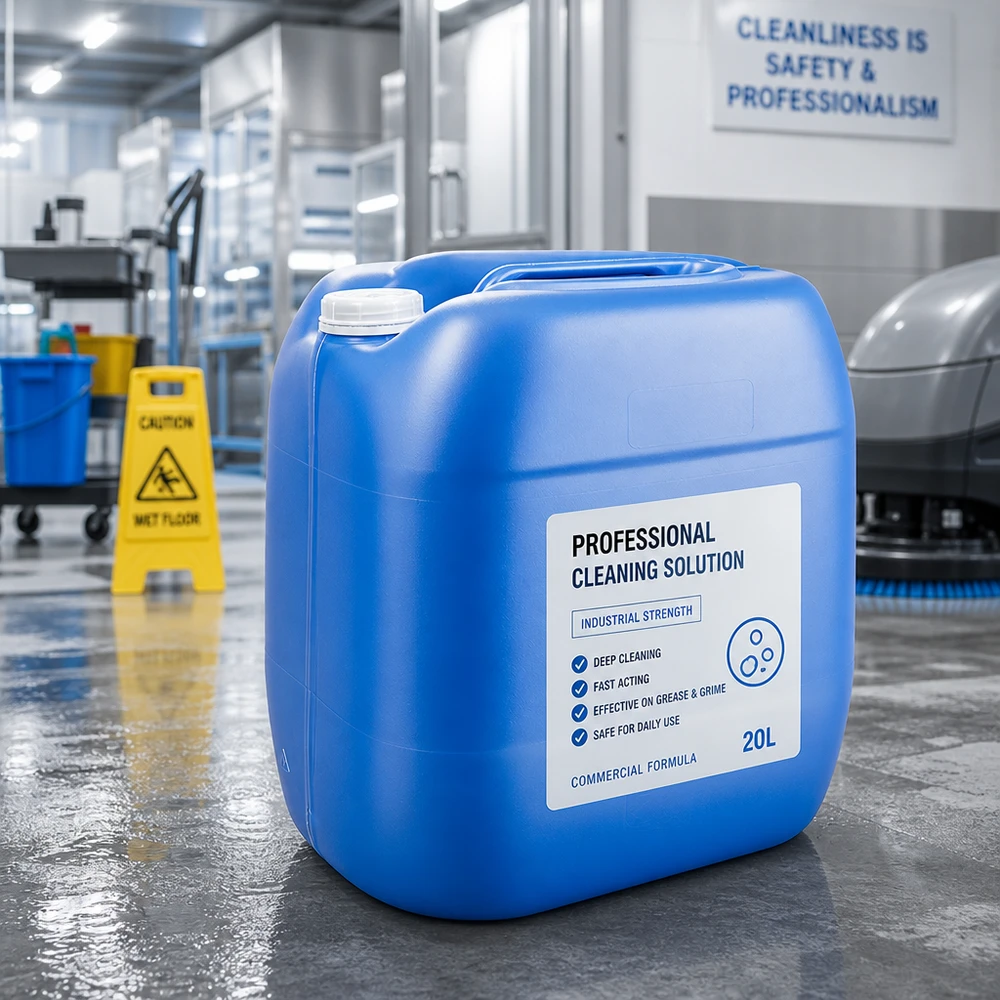 Tanica in plastica blu impilabile da 30 litri senza tappo, per detergenti professionali