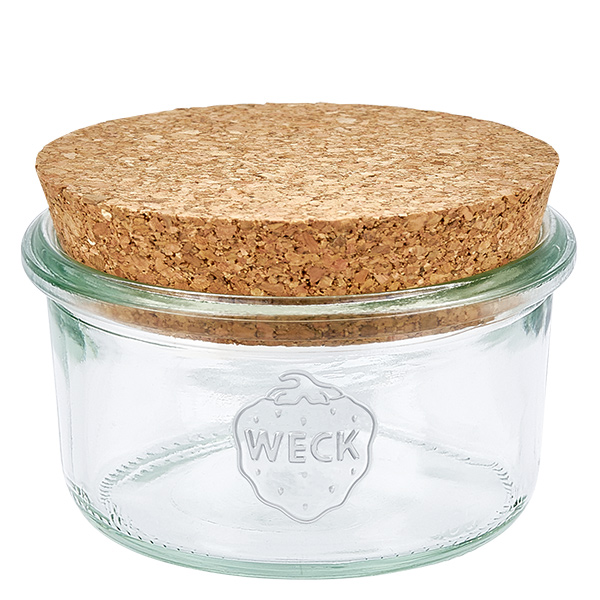 Bicchieri da 165 ml WECK RR80 con tappo in sughero naturale
