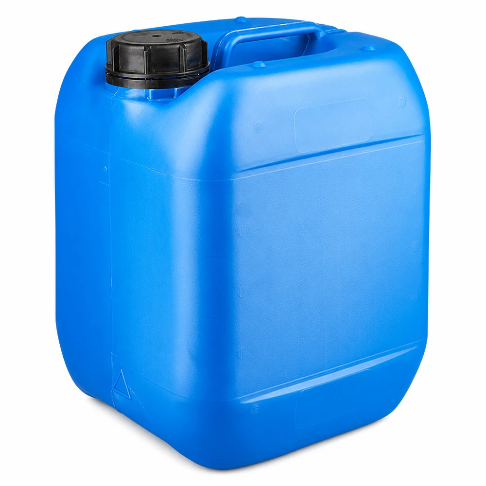 Tanica 5 litri blu con tappo a vite OV Tanica blu in plastica da 5 litri con tappo a vite nero OV e manico per il trasporto
