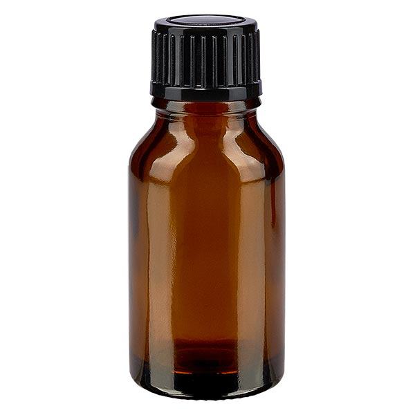 Bottiglia per farmacia marrone 15ml tappo a vite nero pc Bottiglia per farmacia marrone 15ml tappo a vite nero pc