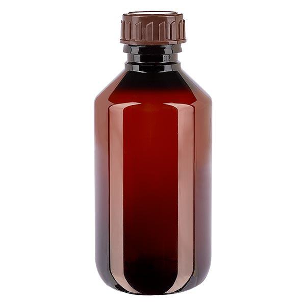 Bottiglia PET 200ml con tappo standard marrone Bottiglia PET 200ml con tappo standard marrone