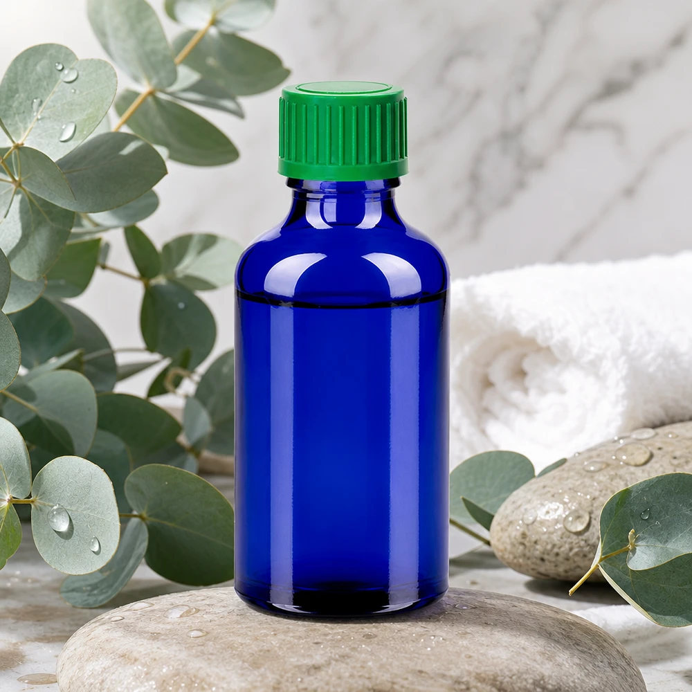 Flacone contagocce da 50 ml 0,8 mm verde STD BlueLine UT18/50 Flacone contagocce di precisione da 50 ml in elegante blu con funzionale tappo contagocce verde