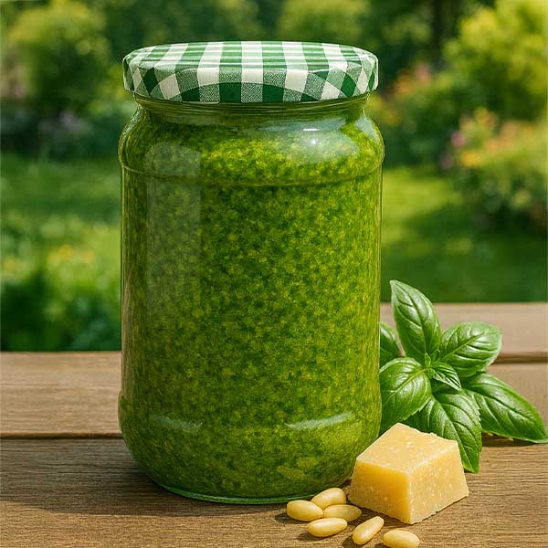 Barattolo rotondo da 1062 ml + coperchio BasicSeal verde/bianco UN..