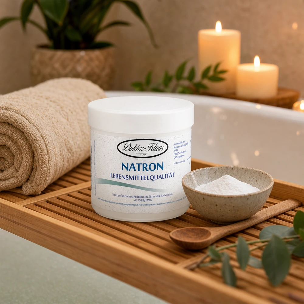 250g bicarbonato di sodio Doctor Klaus Natron Doctor Klaus 250g per alimenti nel bagno benessere per bagni rilassanti e completi