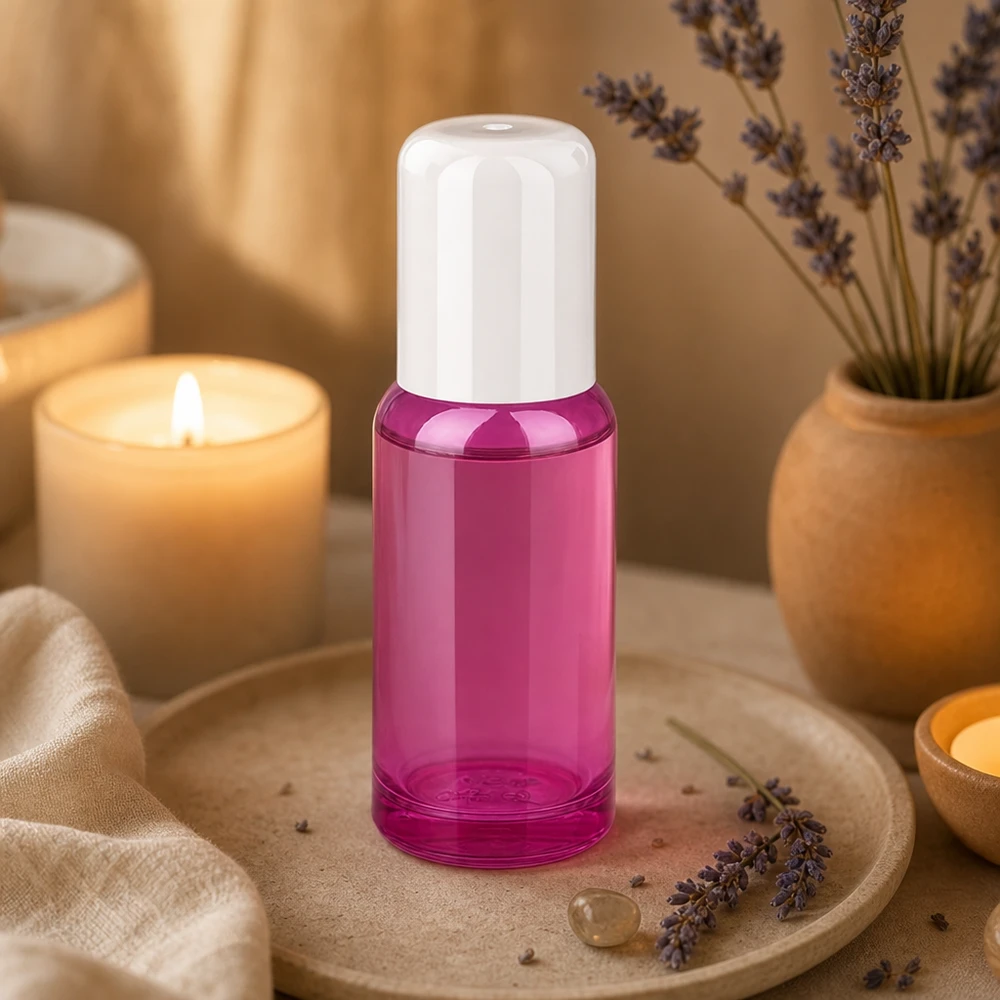 Flacone roll-on da 20 ml standard bianco PurpleLine UT18/20 Pratico flacone in vetro da 20 ml con sistema rollball di colore viola per uso mobile