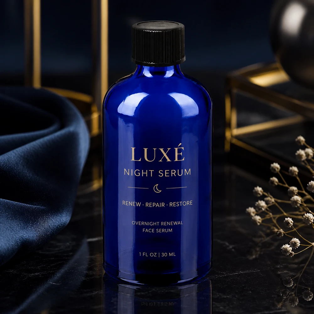 Flacone contagocce da 100 ml 1 mm nero STD BlueLine UT18/100 Elegante flacone contagocce da 100 ml in blu brillante con tappo nero per uso professionale